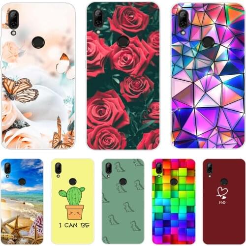 Case For Huawei P Smart Z 2019 Cases Clear Silicone Phone Cover For Huawei P Smart Z 6.59 inch Marble Flowers Print Shell bumper