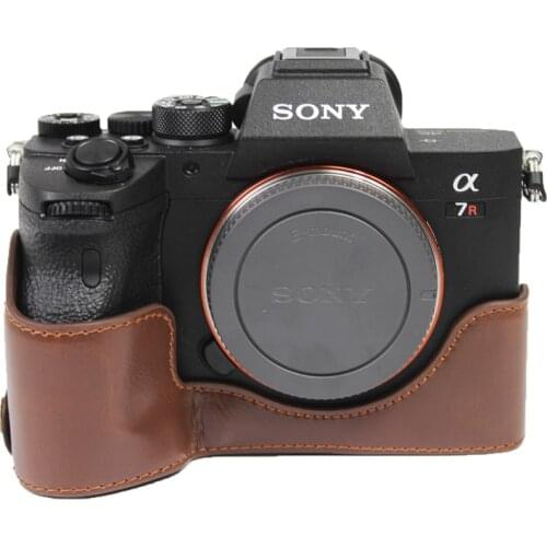 PU Leather Camera case For Sony A7R4 A7R IV A7R Mark IV Half Body Protective Body Cover Case Skin Camera Bag