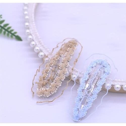 Coxeer 1pc Solid Color Lace Hair Clip Creative Cute Ruffle Edge Decor Snap Hair Clip Hair Barrette For Girls Hair Accessories