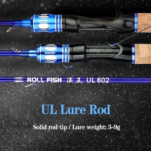 Cheap 1.68m 1.8m 1.98m 2.1m Ultra Light Travel Fishing Rod Lure Weight 3-9g Carbon Fiber Spinning Rod 2 Section Baitcasting Rods