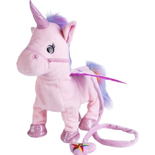 Singing and Walking Unicorn Electronic plush Robot Horses New Christmas Gift Electronic plush toys for Kids birthday gifts 35cm