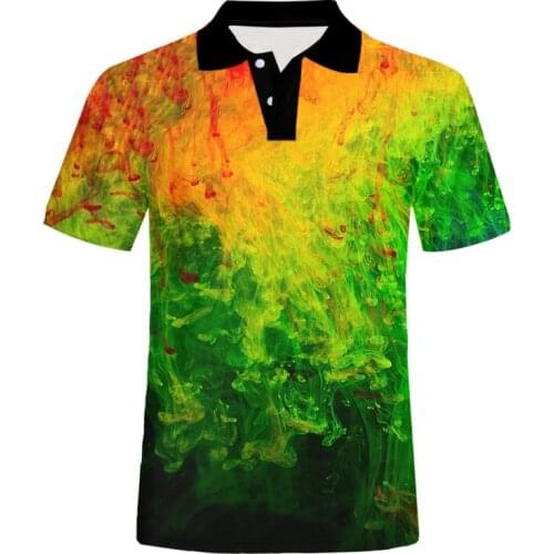 IFPD EU Size New Fashion Polo T Shirts 3d Print Colorful Smoke Cool Polo Shirts Unisex Man/womans Short Sleeve Tops Hip Hop 6XL