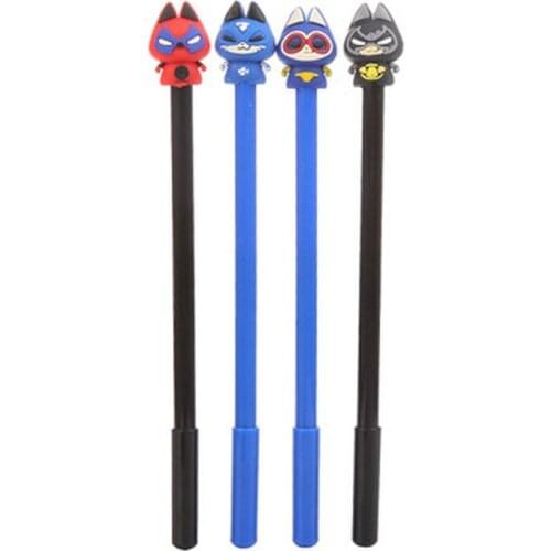 Cat Man Gel Pen 0.5mm Kawaii Stationery Cartoon Cute Pens Novelty Gel Pens Black Writing Pen Stationery Kawaii School Supplies