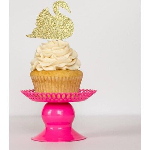 Custom Swan Cupcake Toppers,Personalize Swan Partytopper Princess Party|Fairytale Birthday Party |Girl Birthday Cupcake Toppers