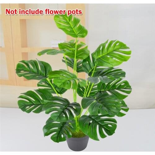 Artificial Plants Green Palm Leaves Monstera Home Decoration Photography Props Fake Tropical Plant Garden Wedding Greenery Decor