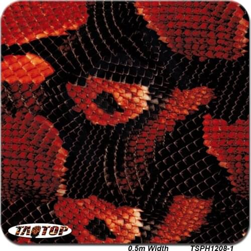 ITAATOP 0.5M*10M TSH1208-1 Red Snake Skin Water Transfer Hydrographics films Liquid image Water Transfer Printing Film