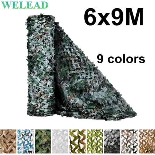 WELEAD 6x9M Reinforced Camouflage Net Military Jungle White Black for Garden Shade Hide Camo Concealment Mesh 6x9 9x6 6*9M 9*6M