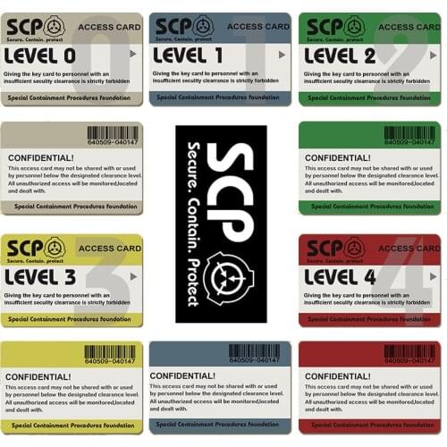 SCP secret foundation Card Stickers Special Logo Cosplay Access Grade CA-2552