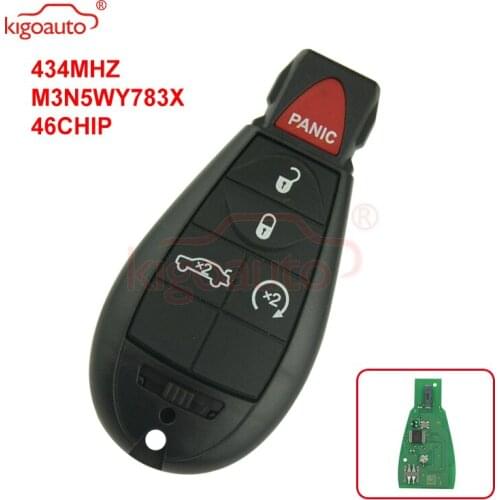 Kigoauto Fobik key #3 M3N5WY783X 434Mhz 4 button with panic for Dodge Challenger 2009 2010 2011