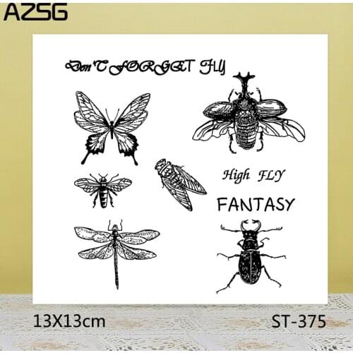 Insect combination Stamps/Seals For scrapbooking DIY Card Making/Album Silicone Decoration crafts