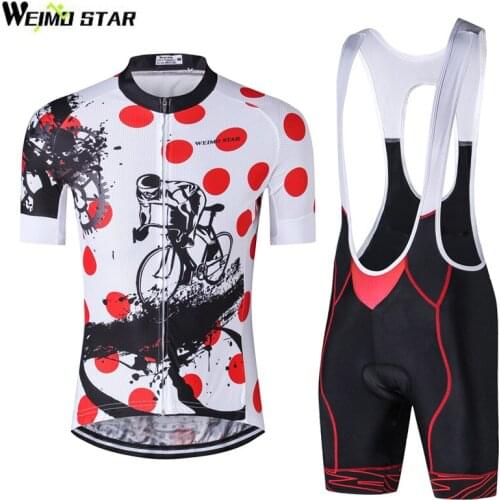Weimostar Men Cycling Jersey Sets Short Sleeve Bib Shorts Cycling Clothing Kits Breathable Ropa Ciclismo Bicycle Bike Mallot