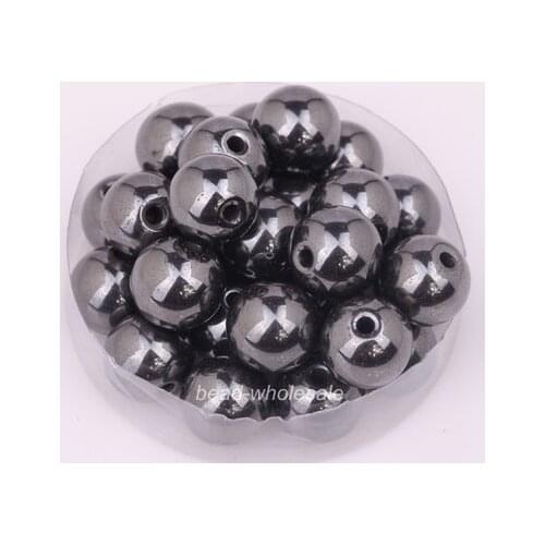 OMH wholesale 4mm 6mm 8mm 10mm 12mm Ball Black Color Magnetic Hematite Findings Spacer Beads Bracelet beads
