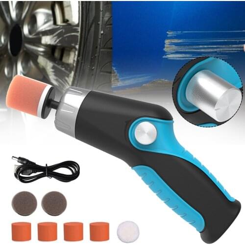60W Mini Electric Buffer Polisher 8500RPM Variable Speed Car Polishing Machine with Polishing Pads for Car Polishing Grinding