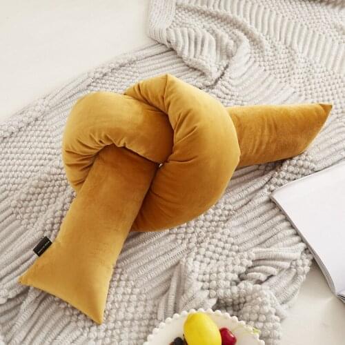 Multifunction Special-shaped Throw Pillow Silk Velvet Strip Living Room Sofa Waist Back Cushion Pillows Decoration Aesthetics