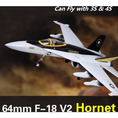 FMS 64mm F18 F-18 V2 Vigilantes Ducted Fan EDF Jet Grey Scale RC Airplane Modern Fighter Model Hobby Plane Aircraft Avion PNP