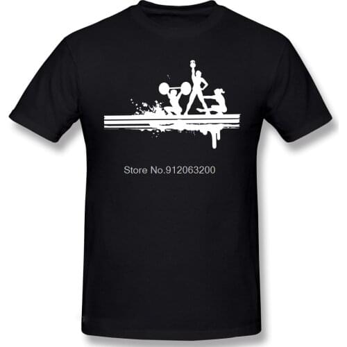 Men Bodybuilding Pumping GYM Muscle Training Crossfit Black T-Shirt Sports Essential TShirt Pure Tees Harajuku Shirt