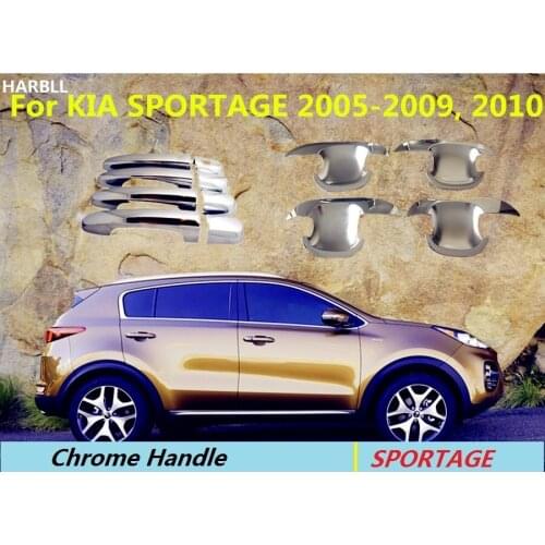HARBLL For KIA Sportage 2005-2010 Chrome Styling Chrome Side Door Handle Cover & Door Bowl Cover 2006 2007 2008 2009