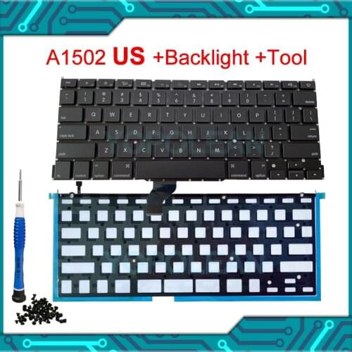 New A1502 US Keyboard with Backlight + 100Pcs Screws For Macbook Pro Retina 13" A1502 2013 2014 2015 year