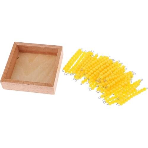 Montessori Addition Subtraction Multiplication Division Learning Toy - 45Pcs Tens Beads Bar
