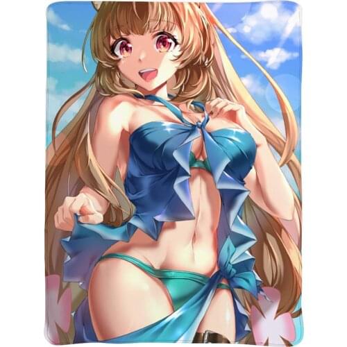 3D Printed Blanket | Anime & Raphtalia Shieldhero Swimsuit Cute Girl Cartoon Characters Blanket Quilt | Soft Plush Fleece Sherpa