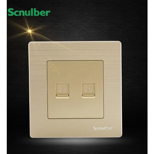 One gang RJ11 4pin telephone adapter and 1 gang RJ45 8pin computer wall switch socket