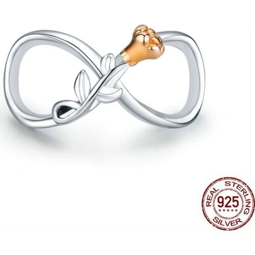 Fit Pandora Original Bracelet 925 Sterling Silver Geometric Infinite Love Rose Flower Charmor Necklace DIY Jewelry C1463