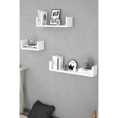 3 pcs U Model Wall Rack Flying Rack White