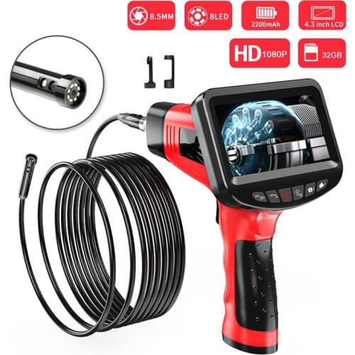 Handheld Endoscope 1080P 3.9mm 4.3 inch Industrial Inspection Camera with 6 LED IP67 Waterproof Borescope with 32GB TF Card