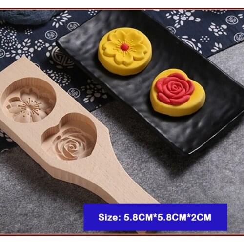 Practical Beech Cake Mold Mid-Autumn Festival DIY Hand Pressure Decoration Wooden Baking Tool