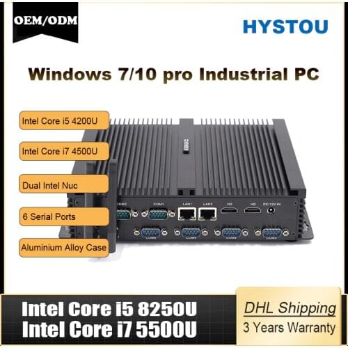 Intel Core i5 8250u Quad Core minipc dual nuc i7 5500U Windows 10 Linux Industrial Computer COM HDMI VGA j1900 Thin Client