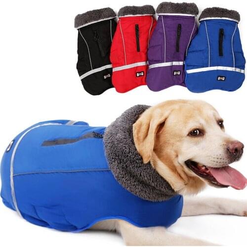 Down Jacket Winter Clothes For Dogs Vest Fur Collar Parkas Cotton Ropa Perro French Bulldog Clothing Outfit for Small Large Dogs