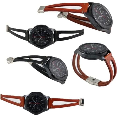 Retro straight line sport strap For Samsung Gear S3 Frontier/Classic watch 46mm watch bracelet wrist 22mm bands replacement belt