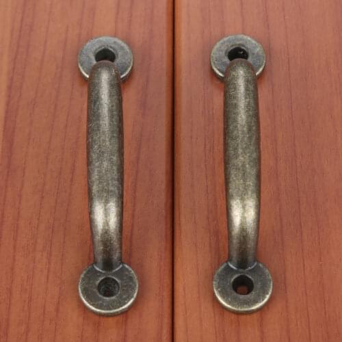DRELD Antique Bronze Furniture Handle Cabinet Handle and Knobs Door Handle Cupboard Drawer Kitchen Wood Box Pull Alloy 90*17mm