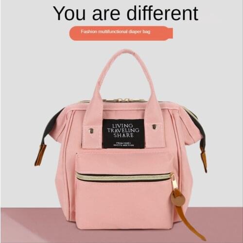 Mini Diaper Backpack for Newborn Baby Waterproof Pink Cute Tote Bag Diaper Bag for Mother Maternity Bag for Travel Baby Care