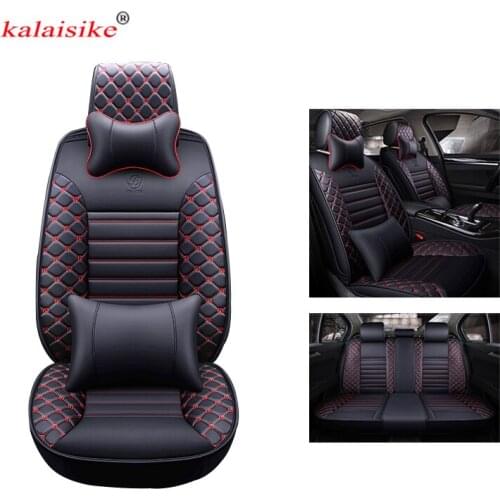 Kalaisike leather universal car seat covers for Nissan all models note juke qashqai almera x-trail leaf teana tiida altima