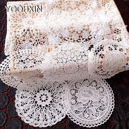 Europe round Lace Embroidery table place mat Christmas pad placemat cup tea coaster party Napkin doily kitchen tableware decor