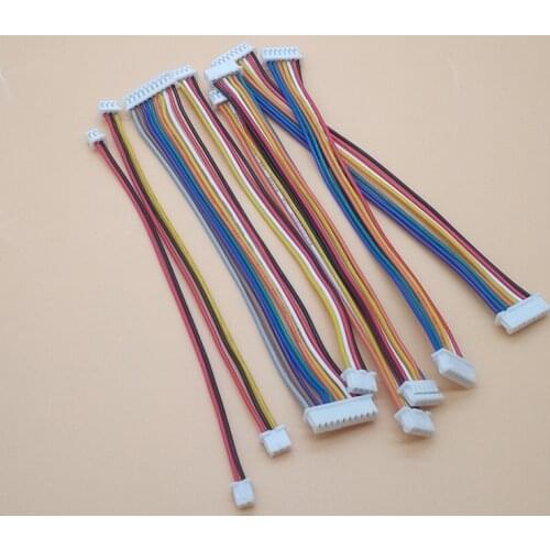 10Pcs JST 1.25MM 2P/3P/4P/5P/6P/7P/8 Pin Same / Reverse Direction Double Connector with Wire 100MM ribbon cable 28AWG JST1.25