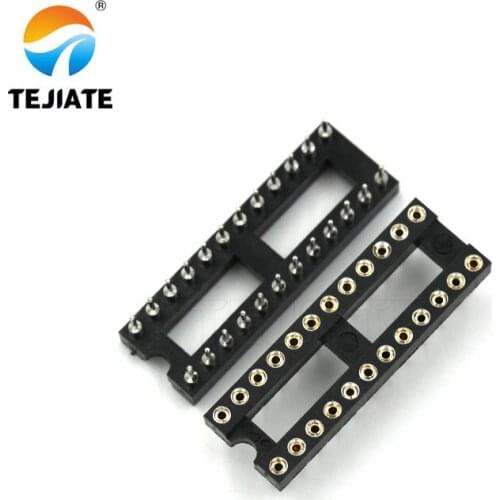 10PCS Round Hole IC socket Connector DIP 6 8 14 16 18 20 24 28 40 pin Sockets DIP6 DIP8 DIP14 DIP16 DIP18 DIP20 DIP28 DIP40 pins