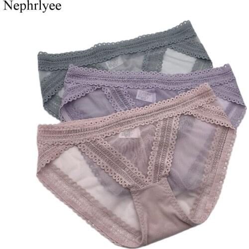 2021 High Quality Lace Panties Women Hot Transparent Underwear Seamless Mesh Underpants Sexy Briefs Female Lingerie P390