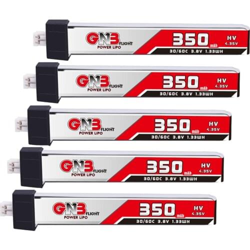 5PCS GAONENG GNB 1S 350mAh 3.8V 30C/60C LiHV Lipo battery PH2.0 Plug for UK65 US65 Blade Inductrix BetaFPV 65S URUAV UR65 Drone