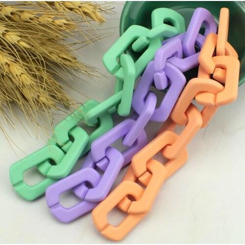 50pcs/lot 30*20mm Rubber Color Acrylic Buckle Beads DIY Glasses Chains Mask Chain Earrings Necklace Mobile Chains Accessory N227