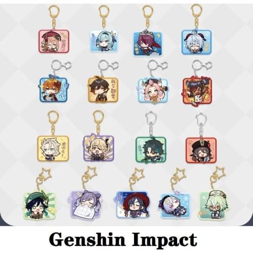 Anime Keychain Jewelry XIAO Hu Tao Game Genshin Impact Cosplay Accessories Acrylic Pendant Xmas gift