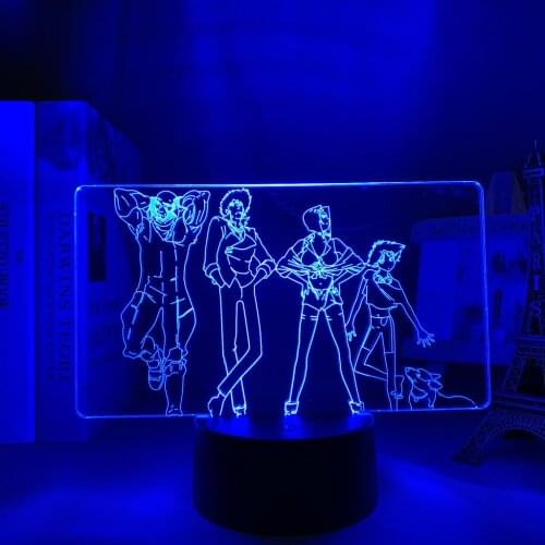 Anime Led Light Cowboy Bebop for Bedroom Decorative Night Light Kids Children Birthday Gift Manga Cowboy Bebop 3d Lamp Bedside