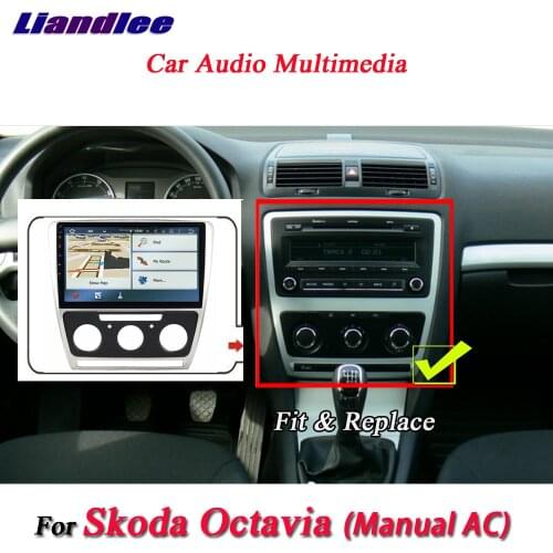 Car Android Multimedia System For Skoda Octavia Manual AC 2010-2014 Radio GPS Wifi Navigation HD Stereo Screen