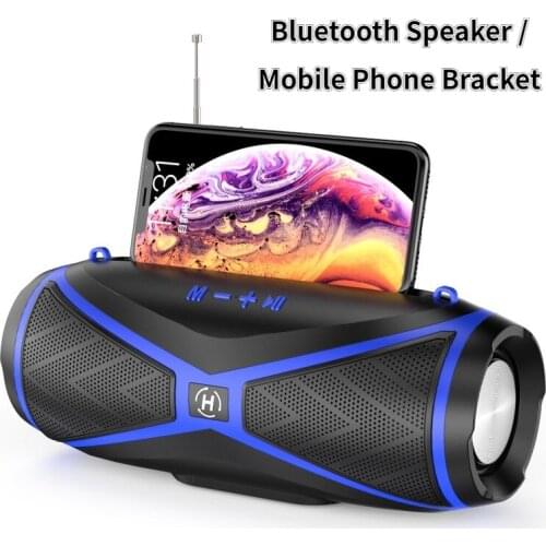 Mobile Phone Bracket Fm Radio Bluetooth Speakers Outdoor Wireless 5.0 Bluetooth Speaker Stereo Soundbar Sound Bar Pc Sound Box