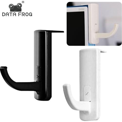 DATA FROG PC Gaming Headphone Stand Hanger Rack Computer Monitor Headset Stick-on Hook Holder Accessories For All Earphone