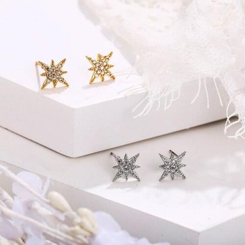 Duobeiduo Trendy Little Star Stud Earring For Women Creative Vintage Simple Earrings Fashion Korean Jewelry Gift Zircon Aretes