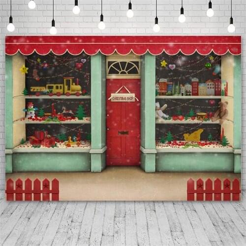 Avezano Merry Christmas Shop Backdrops Winter Teddy Bear Gifts Decor Photography Backgrounds Photo Studio Photophone Photozone