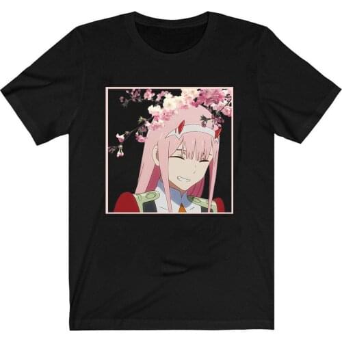 DARLING in the FRANXX T-Shirt Men Cotton T Shirt Anime Zero Two 02 Clothes Anime Tops Tees