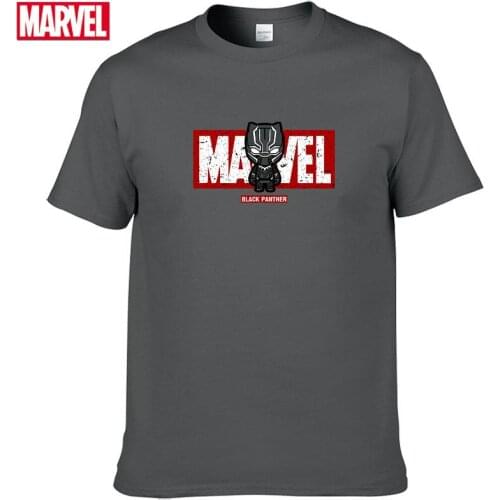 Marvel The Avengers Black Panther T-shirt Comfortable Breathable 100% cotton Fashion clothes for teens Summer t-shirts man #130